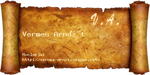 Vermes Arnót névjegykártya